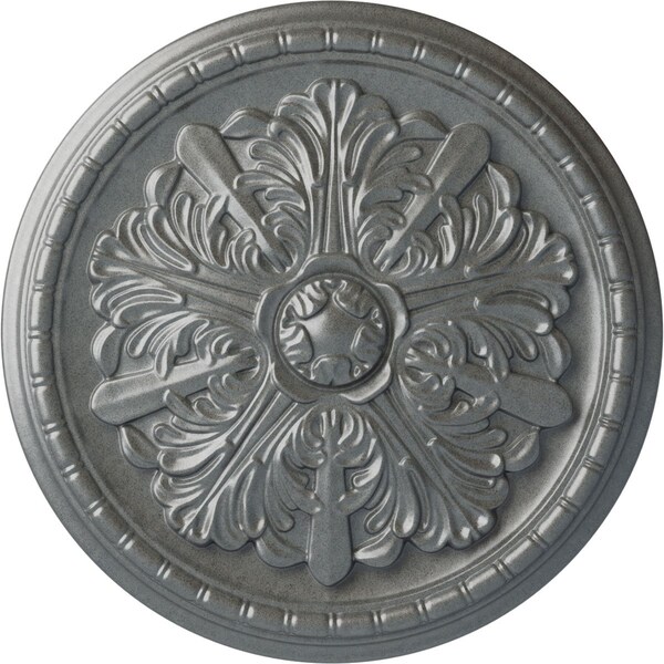 Ekena Millwork Washington Ceiling Medallion (Fits Canopies up to 2 7/8"), Hnd-Painted Platinum, 17 1/8"OD x 1 1/2"P CM17WAPLS - main